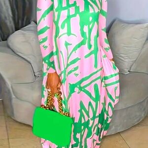 Beautiful green and pink sophisticated dress